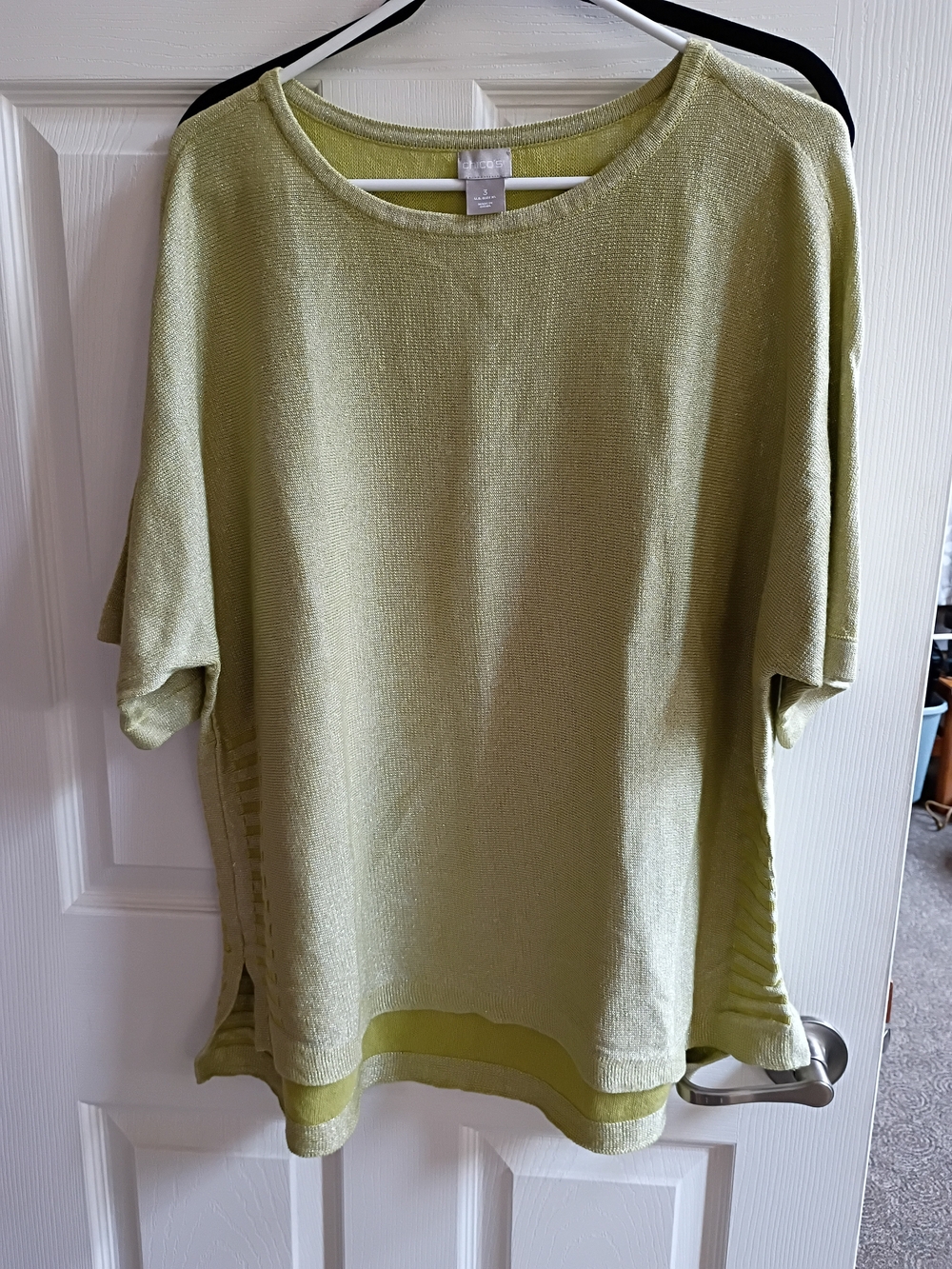 Chico's Light Green Short-Sleeve Knit Top